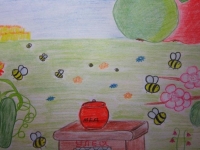 Рисунок Павловой Лизы «Трудолюбивые пчелки»